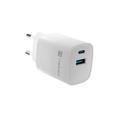 Universální USB nabíječka Natec RIBERA GaN 30W, 1X USB-A, 1X USB-C, Bílá