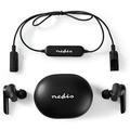 NEDIS bezdrátová sluchátka + mikrofon/ TWS/ BT/ 90 dB/ výdrž 3,5 hodiny/ hlasové ovládání/ nabíjecí 