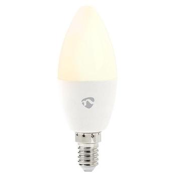 NEDIS Wi-Fi chytrá LED žárovka/ E14/ svíčka/ 4,5W/ 230V/ 350lm/ 2700K/ teplá bílá/ RGB/ stmívatelná/