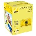 Nikon Coolpix S33 žlutý, 13,2MPx, 3xOZ, 1080/30p BACKPACK KIT