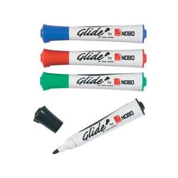 Popisovače NOBO  Glide, barevný mix (černá,modrá,červená,zelená), 4ks