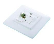 Obrázek k produktu: OEM  Zásuvka 2x RJ45 na zeď pod omítku, cat.6, bílá (white)