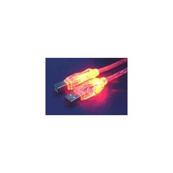 USB kabel 1.8m, červený - svítící