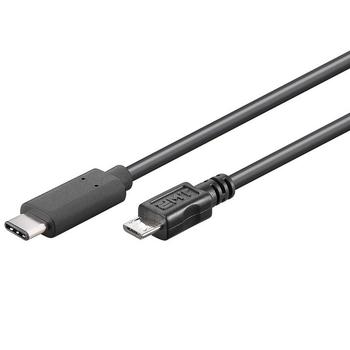  PREMIUMCORD USB-C/male - USB 2.0 Micro-B/Male, černý