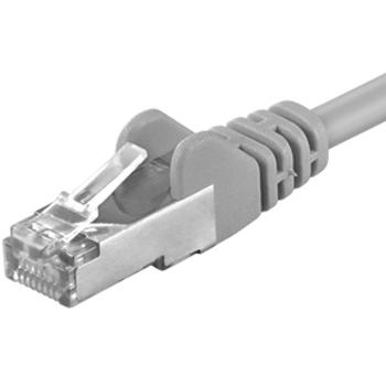 Kabel PREMIUMCORD Patch kabel FTP 1m, šedý (gray)