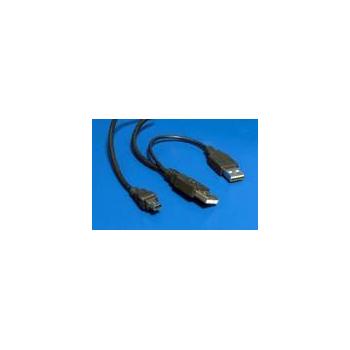  OEM  USB 2.0 Y kabel 2xUSB na miniUSB 0.6m