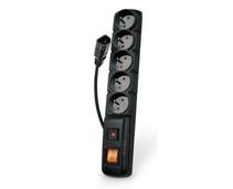 Obrázek k produktu: Acar F5 IEC 1.5m kabel, 5 zásuvek, přepěťová ochrana, C14 do UPS, černý