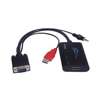 Aktivní rozbočovač video signálu OEM  konvertor VGA+audio na HDMI