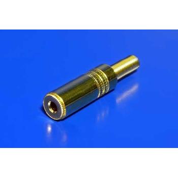  OEM  Konektor stereo jack 3,5(F) na kabel, zlacený