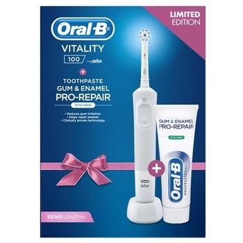 El. zubní kartáček Oral-B VITALITY D100 SENSITIVE+ZUB.PASTA