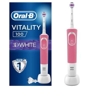 El. zubní kartáček Oral-B Vitality 100 3D White, bílo-růžový