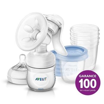 Philips AVENT Odsávačka mateřského mléka Natural se zásobníkem 125 ml + VIA 180 ml 5 ks