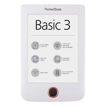 POCKETBOOK e-book reader 614+ Basic 3/ 4GB/ 6"/ Wi-Fi/ micro SD/ micro USB/ čeština/ bílá
