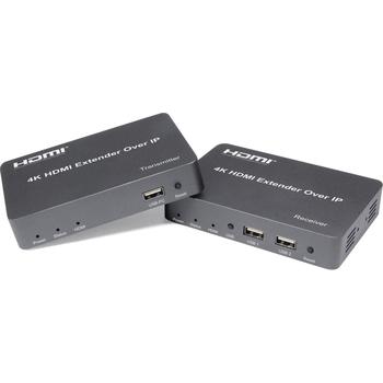 HDMI extender s USB na 150m over IP PREMIUMCORD khext150-1