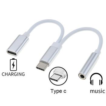 Převodník PREMIUMCORD USB-C na audio konektor jack 3,5mm female + USB typ C konektor pro nabíjení