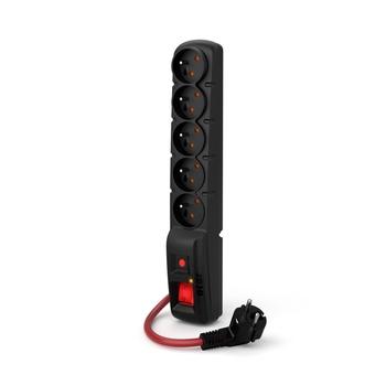 Prodlužovací napájecí kabe 230V PREMIUMCORD F5 10m kabel, 5 zásuvek, přepěťová ochrana,  max. 16A