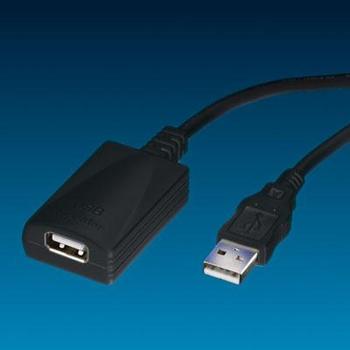  ROLINE USB 2.0 aktivní prodlužovací adaptér černý (black)