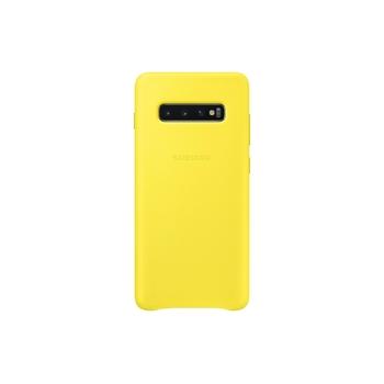 Kožený kryt na mobil SAMSUNG Leather Cover S10+, žlutá (yellow)