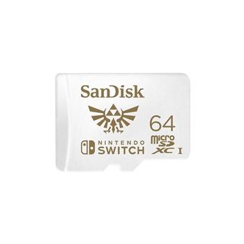 SanDisk MicroSDXC karta 64GB for Nintendo Switch (R:100/W:90 MB/s, UHS-I, V30,U3, C10, A1) licensed 