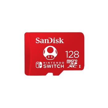 SanDisk MicroSDXC karta 128GB for Nintendo Switch (R:100/W:90 MB/s, UHS-I, V30,U3, C10, A1) licensed