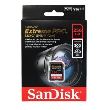 Paměťová karta SANDISK Extreme PRO SDXC 256GB 300MB/s V90 UHS-II