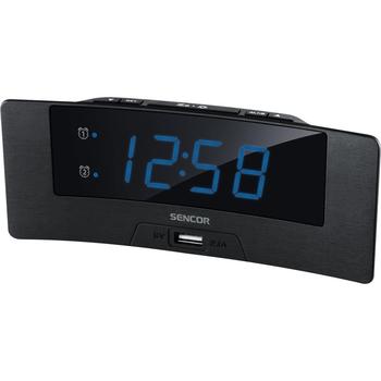 Hodiny s budíkem SENCOR SDC 4912 BU, černá (black)