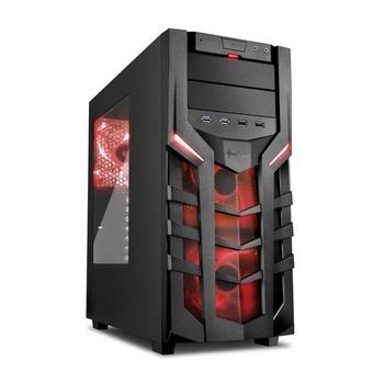 Sharkoon skříň DG7000 / Middle Tower / 2x USB3.0 / 2x USB2.0 / průhledná bočnice / červené LED / čer