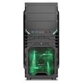 Sharkoon skříň VG4-W / Middle Tower / 2x USB3.0 / 2x USB2.0 / průhledná bočnice / zelené LED / černá