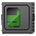Sharkoon skříň VG4-W / Middle Tower / 2x USB3.0 / 2x USB2.0 / průhledná bočnice / zelené LED / černá