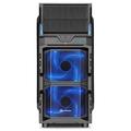 Sharkoon skříň VG5-W / Middle Tower / 2x USB3.0 / průhledná bočnice / modré LED / černá