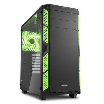 Sharkoon skříň AI7000 Glass Green / Midi Tower / ATX / 2x USB3.0 / 2x USB2.0 / průhledná bočnice / z
