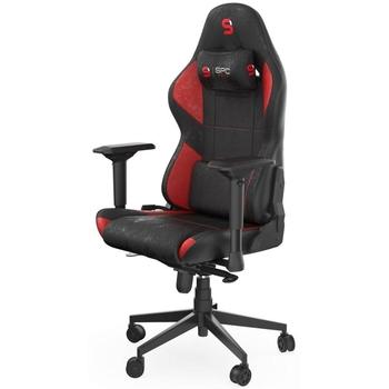 SPC Gear SR600 RD herní židle imitace kůže černočervená