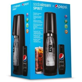 Výrobník sodové vody SODASTREAM Spirit Black Pepsi MegaPack + sirup Pepsi Max 440 ml
