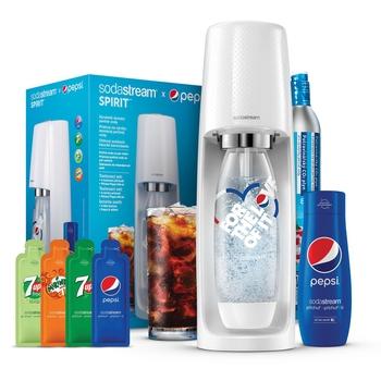Výrobník sodové vody SODASTREAM Spirit White Pepsi MegaPack + sirup Pepsi  440 m