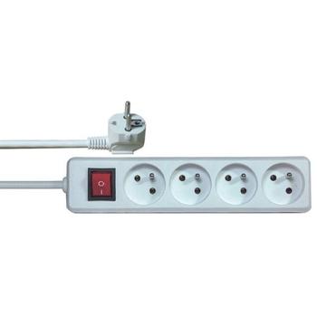 Solight prodlužovací přívod, 4 zásuvky, bílý, vypínač, 5m - PP33