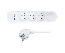 Obrázek k produktu: SOLIGHT 3z prodlužovací přívod s USB, bílý (white)