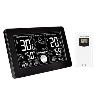 Solight meteostanice, extra velký černobílý displej, teplota, vlhkost, tlak, RCC, USB nabíjení, čern
