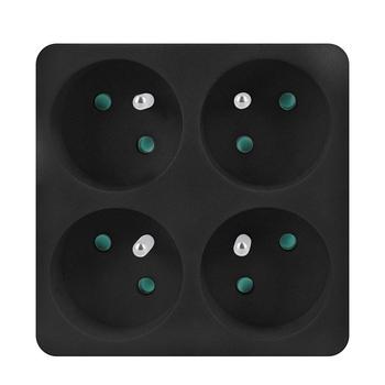  SOLIGHT Solight rozbočka, 4 x 10A, černý (black)