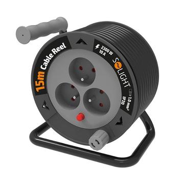  SOLIGHT PB24B prodlužovací přívod na bubnu 15m, 3 zásuvky