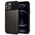 Spigen kryt Slim Armor Wallet pro iPhone 12/12 Pro - Gunmetal