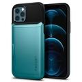 Spigen kryt Slim Armor Wallet pro iPhone 12/12 Pro - Mint