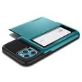 Spigen kryt Slim Armor Wallet pro iPhone 12/12 Pro - Mint