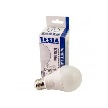 Tesla - LED žárovka BULB E27, 12W, 230V, 1055lm, 20 000h, 4000K studená bílá, 240°