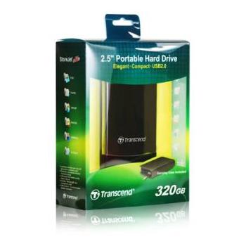 Přenosný pevný disk TRANSCEND StoreJet 25C Mobile 320GB, stříbrný (silver)