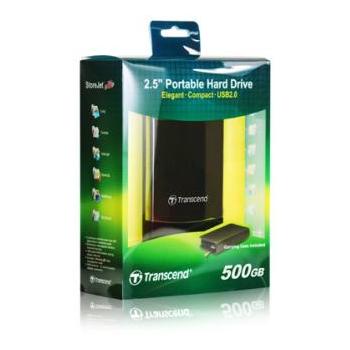 Přenosný pevný disk TRANSCEND StoreJet 25C Mobile 500GB, stříbrný (silver)