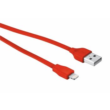 USB kabel TRUST Flat Lightning Cable 20cm červený (red)