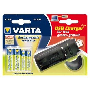 Sada akumulátorů s USB nabíječkou VARTA Ready2Use 56706 a 56703