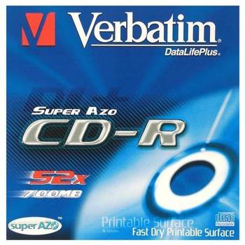 CD-R médium VERBATIM CD-R 52x DataLifePlus Super Azo Printable