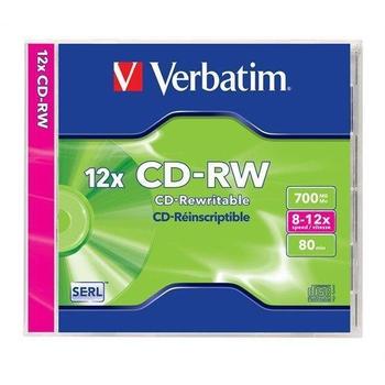 CD-RW médium VERBATIM  CD-RW 12x DataLifePlus Hi-Speed, jewel krabička