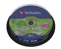 Obrázek k produktu: VERBATIM  CD-RW 10x DataLifePlus Hi-Speed, scratch resistant, 10ks cakebox